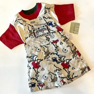 NWT Safari Adventure Kids Red and Cream Shortall by Great Land 2T